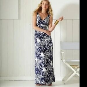 Lilly Pulitzer Navy and White Maxi Dress